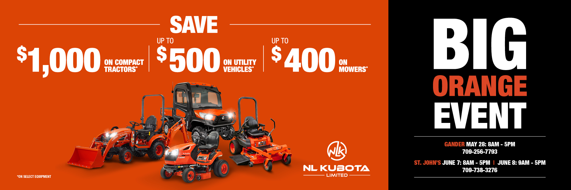 SAVE BIG DURING KUBOTA'S BIG ORANGE EVENT SALE - Join us on June 7-8, 2024.